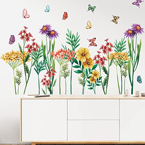 Çiçek Duvar Çıkartmaları Renkli Şakayık Gül Duvar Sticker Peel ve Sopa duvar sanatı yapışkanı Çıkartmaları Çıkarılabilir Su