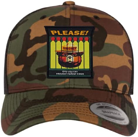 PNW Giyim Smokey Ayı Tutmak Sadece Yangınları Önleyebilir Serin Smokey Ayı Dokuma Yama ile Snapback kamyon şoförü şapkası