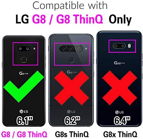 LG G8 ThinQ ile Uyumlu Asuwish Cüzdan Kılıf Temperli Cam Ekran Koruyucu açılır deri kılıf kart tutucu Standı Cep Telefonu Kılıfları