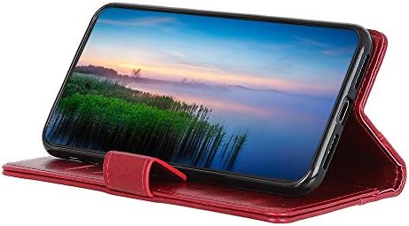 Lınzhou Samsung Galaxy A02/M02 açılır deri kılıf Koruyucu Kılıf manyetik stand Fonksiyonu Cep telefonu kılıfı Kırmızı Şarap