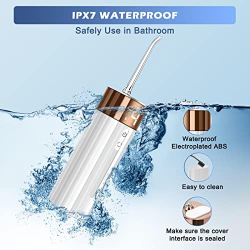 Diş duşu Akülü LED Ekran Su Alma Diş Temizleyici Nokta Sprey Modları ve 5 Jetleri Teleskopik Su Deposu IPX7 Su Geçirmez Mini