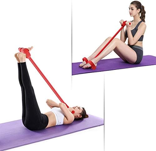 RTGFS 1 ADET, kırmızı, 4 Çekme strapsYu Jia Uzatma j Sergi Kemer Tam Vücut Yoga Spor fitness ekipmanları Ev Kadın Pedalı Çekme