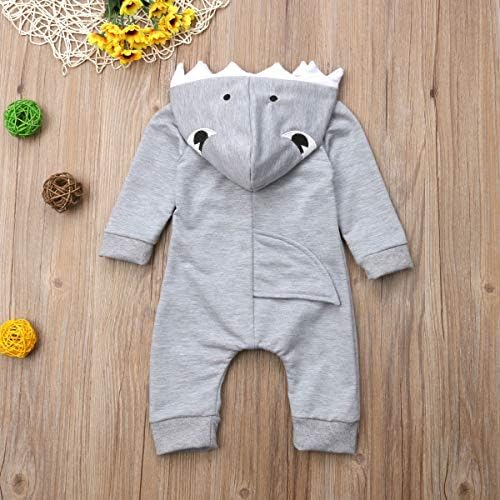 Yuemengxuan Yenidoğan Bebek Erkek Kız Dinozor Kıyafetler Bebek Onesies Hoodie Romper Tulum Pijama Set