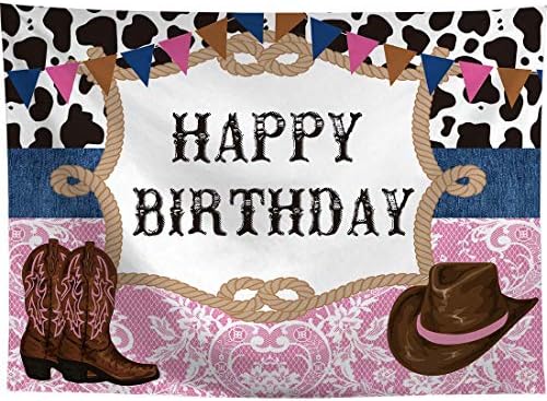 Allenjoy 8X6ft Batı Kovboy Cowgirl Tema Doğum Günü Partisi Zemin Vahşi Batı Rodeo Kovboy Fotoğraf Arka Plan İnek Bunting Çocuklar