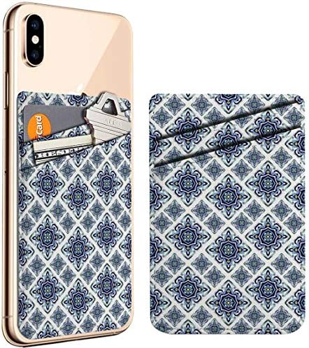 (Portekizce Azulejo Fayans Mavi Beyaz) Cep Telefonu Sopa KIMLIK Kredi Kartı Deri Tutucu Cüzdan Cep Kılıfı Kol, iPhone ile Uyumlu,