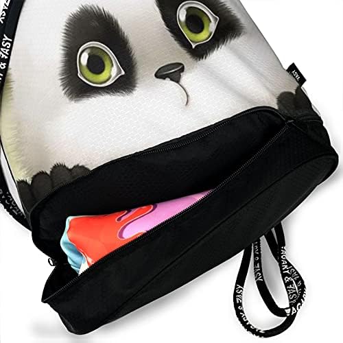 Rahat sevimli bebek Panda ipli sırt çantası, plaj Sackpack seyahat dize çanta spor salonu alışveriş spor Yoga İçin