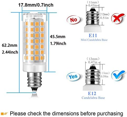 E12 LED ampul kısılabilir, 60 W Halojen Kx-2000 Bulbrite Değiştirme için tavan vantilatörü, avize, kolye ışık, banyo aydınlatma,