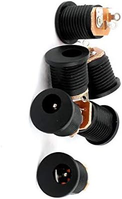Aexıt 6 Adet Ses ve Video Aksesuarları 5.5 mm x 2.1 mm DC Güç Kaynağı jak soketi Dişi Panel Montaj Konnektörleri ve Adaptörleri