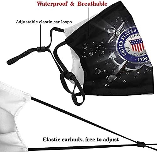 Yetişkinler için 2 Filtreli Amerika Birleşik Devletleri Sahil Güvenlik Maskeleri, Kadınlar ve Erkekler için Nefes Alabilen