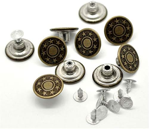KOOYR 50 Takım 17mm Kot Düğmeleri Pimleri Metal Tack Düğmesi Snap Düğmesi saklama kutusu ile Giyim Tamir için, Denims, Ceketler,