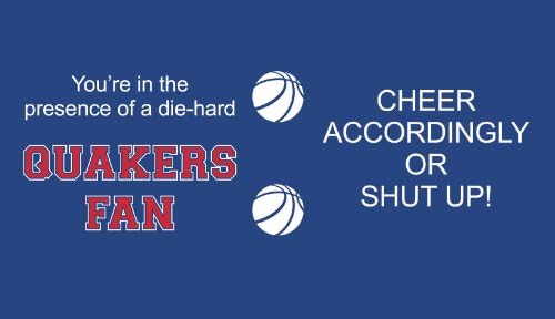 Ağaçsız Selamlar Quakers Kolej Basketbolu Artful Traveler Yeniden Kullanılabilir Samanlı Çift Duvarlı Serin Bardak, 16 Ons
