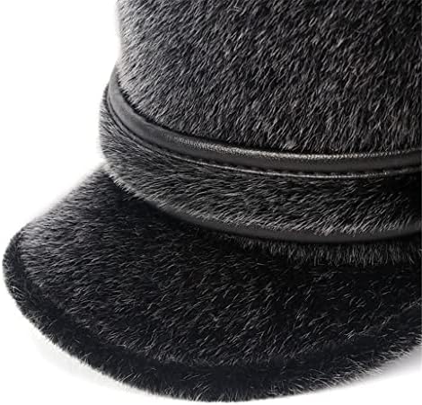 GWYUQG Kış Rus bombacı Şapka Sıcak Baba Şapka Earflaps beyzbol şapkası Baba Şapka Siyah Düz Kap (Renk: Bir, Boyutu: L (57-58