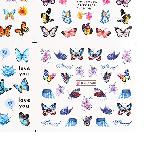 Kelebek Nail Art Etiketler Çıkartmaları Nail Art Malzemeleri Tırnak Aksesuarları Süslemeleri Renkli Kelebekler Serisi Tırnak