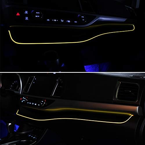 Senzeal Araba ıç ışık şeridi Neon LED Panel Boşluk Dize şerit ışık Atmosfer PVC Parlayan Elektrolüminesan Lamba Toyota Highlander