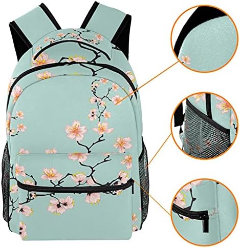 Gençler Kolej Sırt Çantası için Sırt çantası Mavi Kiraz Çiçeği Bookbag