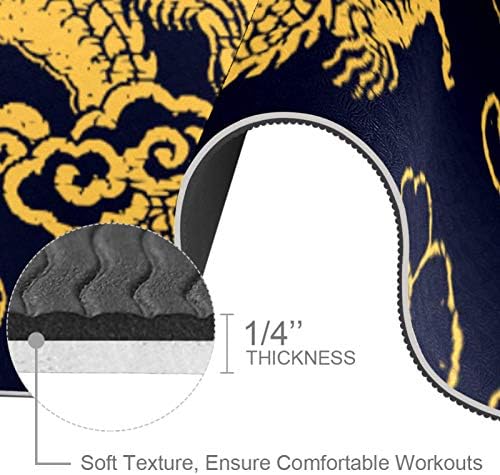 Unicey Çin Altın Ejderha Desen Yoga Mat Kalın Kaymaz Yoga Paspaslar için Kadın ve Kız egzersiz matı Yumuşak Pilates Paspaslar,