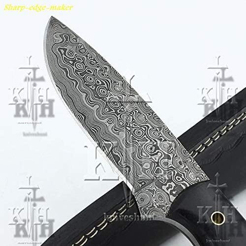 Özel el yapımı Şam bıçağı-Yağmur damlası Desenli 11 İnç Şam Çelik Skinner bıçağı