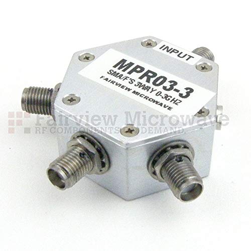Fairview Mikrodalga MPR03 - 3 3 Yollu Güç Bölücü SMA Konnektörleri DC'den 3 GHz'e Dirençli 1 Watt'ta Derecelendirildi