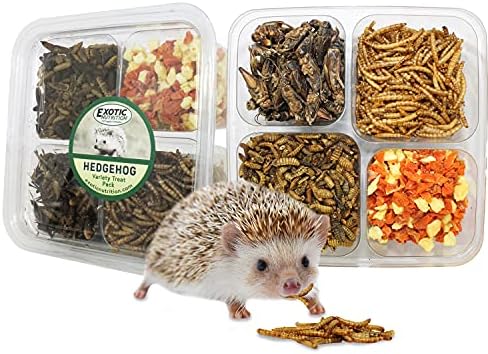 Hedgehog Treat Variety Pack-Sağlıklı Doğal Tedavi Çeşitleri-Kurutulmuş Mealworms, Kurutulmuş Siyah Asker Sinek Larvaları, Kurutulmuş