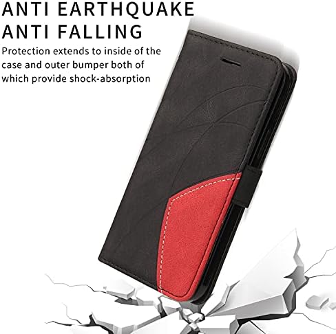 SHUNDA samsung kılıfı Galaxy Note 10 Lite, PU Deri cüzdan Kılıf Kapak [Standı Özelliği] ile 3-Yuvaları-Siyah