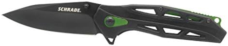 Schrade UG Yeşil/Siyah 7.5 in Yüksek Karbonlu SS Ultra Kayma Katlanır Bıçak, 3.25 in Klipsli Bıçak ve Açık Hayatta Kalma, Kamp