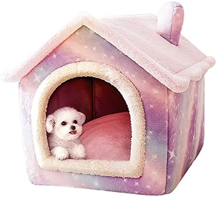 Kapalı Köpek Evi, sıcak Pet Yumuşak Yatak Ev Yastık ve Kaymaz Alt ile Küçük Orta Büyük Kediler Köpekler için, yıkanabilir Köpek