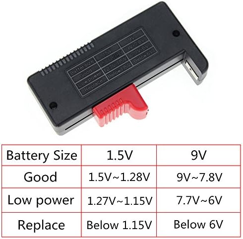 Evrensel Düğme Pil Volt Tester Checker, Dijital Pil Test Cihazı Volt Checker AA/AAA/C/D / 9 V / 1.5 V ve Küçük Piller, pil