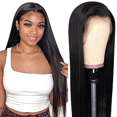 Imeya 13x6 Görünmez HD Dantel Ön İnsan Saç Peruk Siyah Kadınlar Için 24 Uzun Düz Brezilyalı Saç İşlenmemiş Remy Saç Peruk Ile