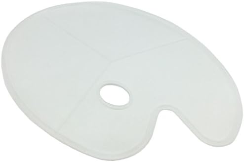 Easyou Yüksek Dereceli Yapışmaz Plastik Palet Büyük Palet Başparmak Deliği ile Plastik Beyaz Şeffaf Boya Tepsisi (1 adet/paket)