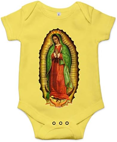 Our Lady Guadalupe Meryem Hıristiyan Vaftiz Dini Bebek Bodysuit Onesie
