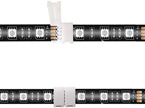 4 Pin RGB LED ışık Şeridi Konnektörleri SMD 5050 Çok Renkli LED Şerit için 10mm Kablolanmamış Boşluksuz (20 Adet)