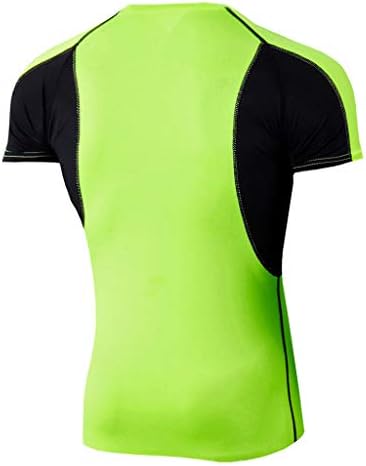 Xiloccer Adam Egzersiz Sıkıştırma Gömlek Kısa Kollu Spor Koşu Yoga Atletik Tees Üst Bluz