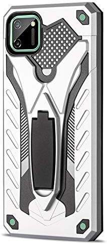 Hicaseer Kapak için Realme C11, 2 in 1 Daralan Kickstand Hibrid Kapak Çift Katmanlı Sert PC ile Yumuşak TPU Tampon Darbeye