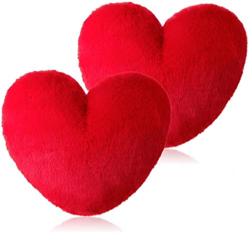2 Parça Kalp Yastık Kalp Şeklinde Yastık Peluş Sevimli Kalp Şeklinde Atmak Yastık Dolması Kalp Dekoratif Yastık Kalp Şeklinde