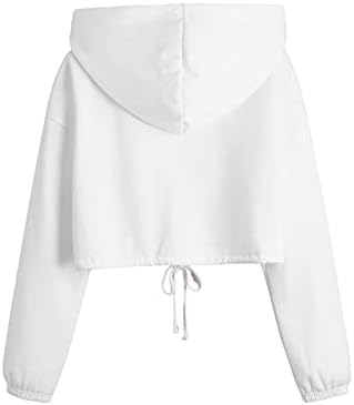 SweatyRocks kadın Uzun Kollu Kırpma Üstleri Zip Up Hoodie Ceket Tişörtü Ceket