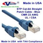 ABD'de üretilmiştir-28 Ft Korumalı Cat6a STP 10G Yüksek Performanslı Snagless UTP Ethernet Yama Kablosu (Mavi) - UL CSA CMR
