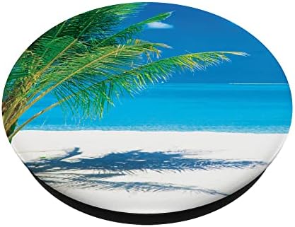 plaj deniz palmiye tropikal kum yaz tatili fikri PopSockets Değiştirilebilir PopGrip