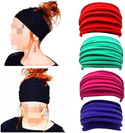 ASZX Streç Yoga Hairband Fold Geniş Spor Saç Bandı Kaymaz Elastik Bandı Türban Koşu Aksesuarları 113 (Renk: 03, Boyutu: BİR