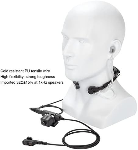 Entatial Boğaz Mikrofon Kulaklık, 7.1 mm Fiş PU Tel Taşınabilir Çekme Walkie Talkie Kulaklık için PD‑785 için PD-780