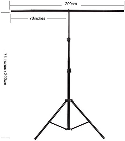 Shirtal 6.5 feet x 6.5 feet yüksek T-Şekilli Taşınabilir Arka Plan Standı Arka Plan stant kiti Yüksekliği Ayarlanabilir Fotoğraf