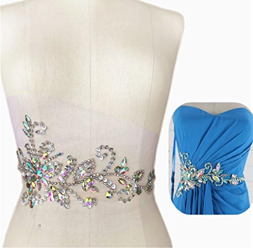 17x38 cm Başarmak on Pullu Rhinestones Kemer Kristal Aplikler Tasarımlar Dikiş Yama için DIY Kostüm Elbise (AB)