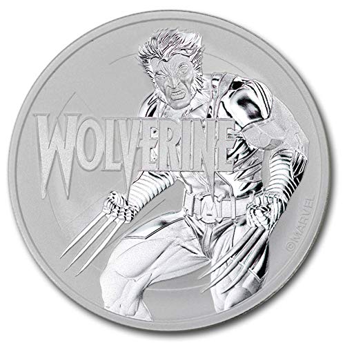 2021 TV Tuvalu 1 oz Wolverine Marvel Serisi .9999 CoinFolio tarafından Orijinallik Sertifikası ile İnce Gümüş Sikke Brilliant