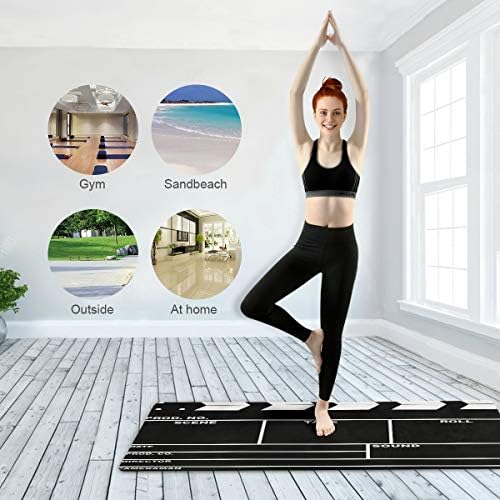 Qılmy Film Fıçı Tahtası Yoga Mat, çevre Dostu Egzersiz Paspaslar Kaymaz Pilates Mat için Yoga, Egzersiz, Zemin Egzersizleri,