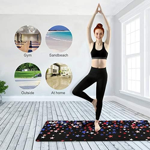MCHIVER Seyahat Yoga Mat Kaymaz - Renkler ABD Bayrağı Yıldız Katlanabilir egzersiz matı Hafif egzersiz matı ile Çanta Ter Emici