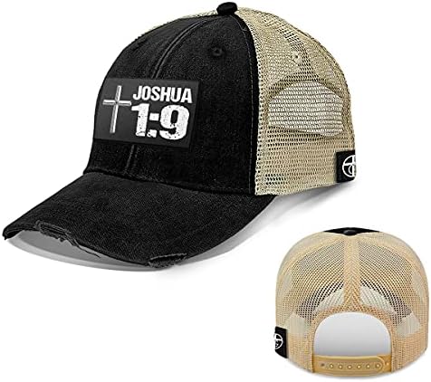Bir Gerçek Tanrı Joshua 1: 9 Yama Kamyon Şoförü Örgü Şapka Hıristiyan İncil Alıntı beyzbol şapkası
