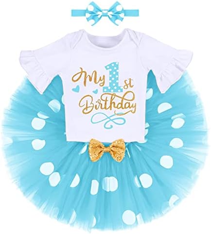 Bu Benim 1st Doğum Günü Kıyafeti Bebek Kızlar için BİR Parti Üst Tutu Puanl Etek Kek Smash Prenses Elbise w / Kafa Bandı
