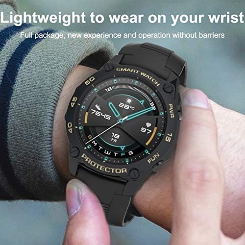 Lıngland ıçin Huawei saat GT2e 46mm akıllı saat TPU koruyucu Kılıf, Renk: Siyah + Altın İzle elektronik saat koruyucu kılıf