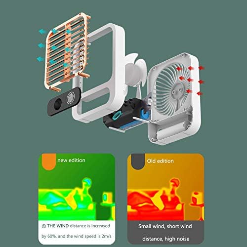 Kişisel Klima taşınabilir soğutucu Fan, ULemeılı USB şarj edilebilir Hava Su soğutma ile 3 hızları ve renkli ışık, Mini akülü