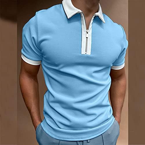 Erkek Gömlek Rahat Şık Rahat Fermuar Turn - Aşağı Yaka Bluz Polka Dot Baskı Polos Vintage T Shirt