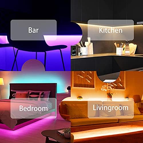 Akıllı Led şerit ışıkları 13Ft RGB renk değiştirme Bluetooth led ışık şeridi ile App kontrol müzik Sync için yatak odası ev